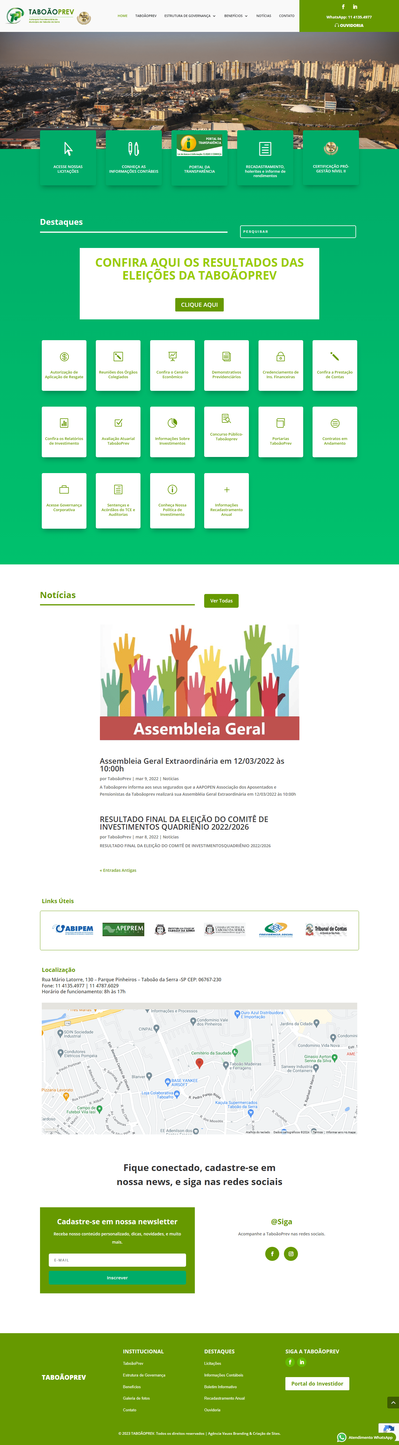 Criação de site TaboãoPrev