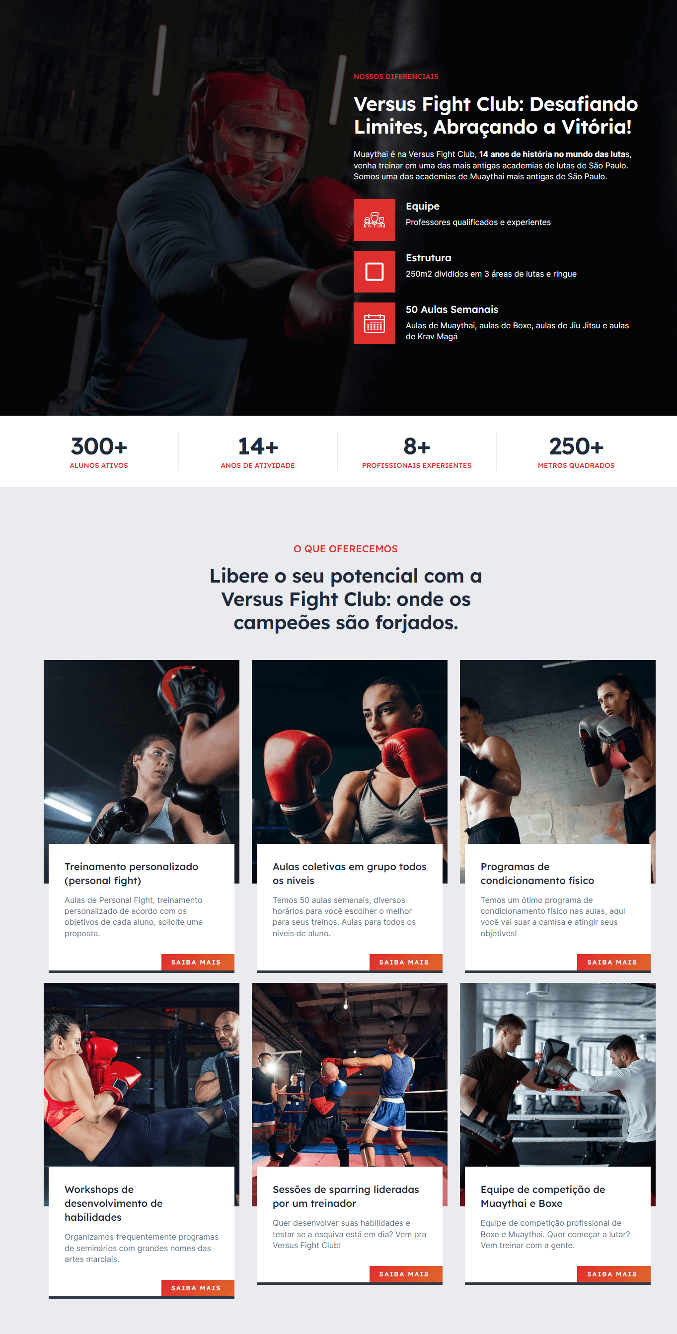 criação de site academia de lutas