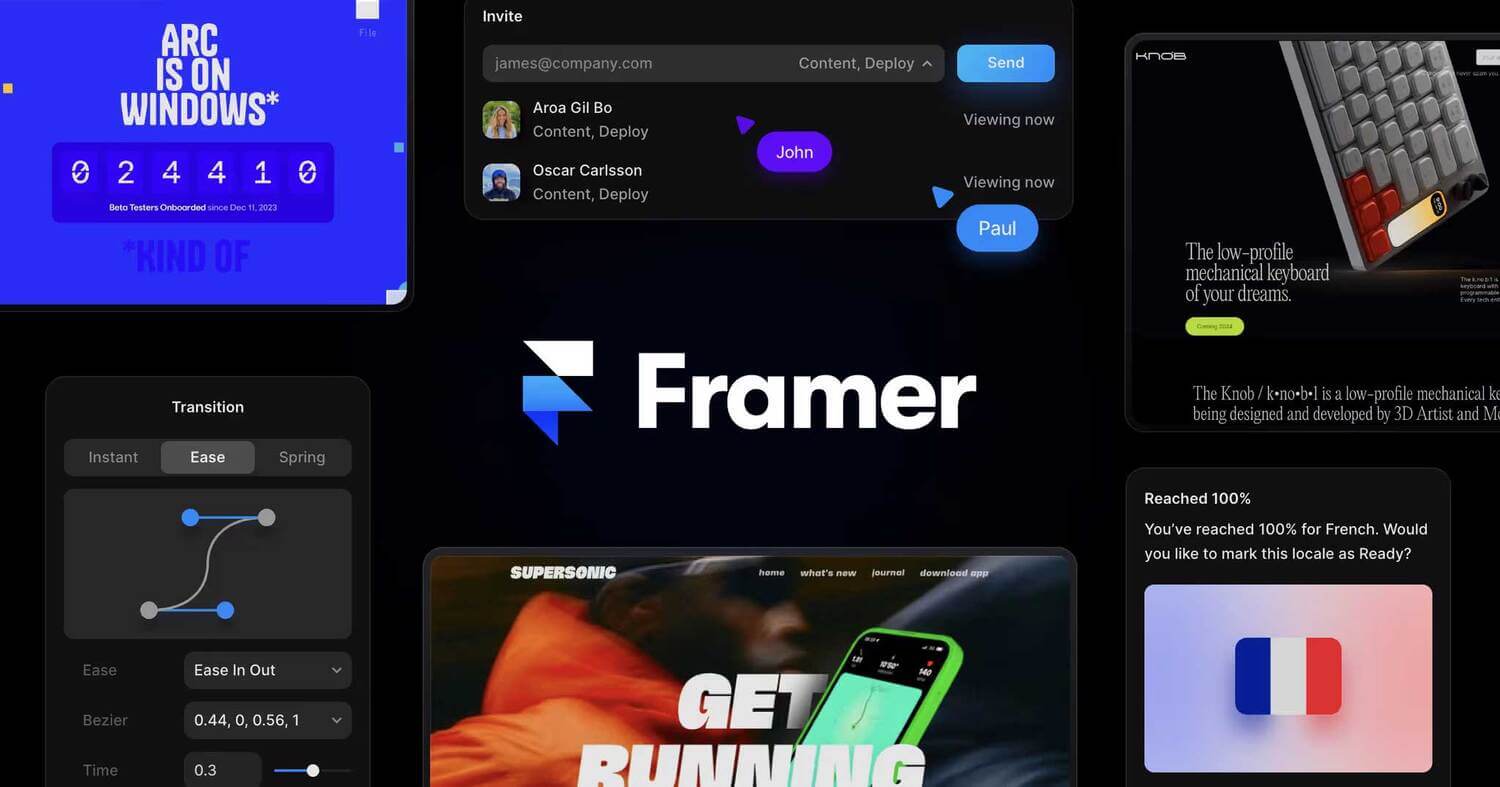 criação de site com framer