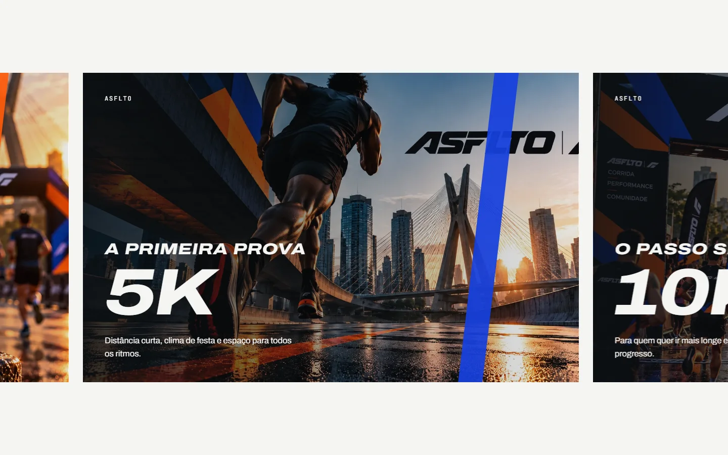 Frentes do site ASFLTO: SP, 5K, 10K e Run Club