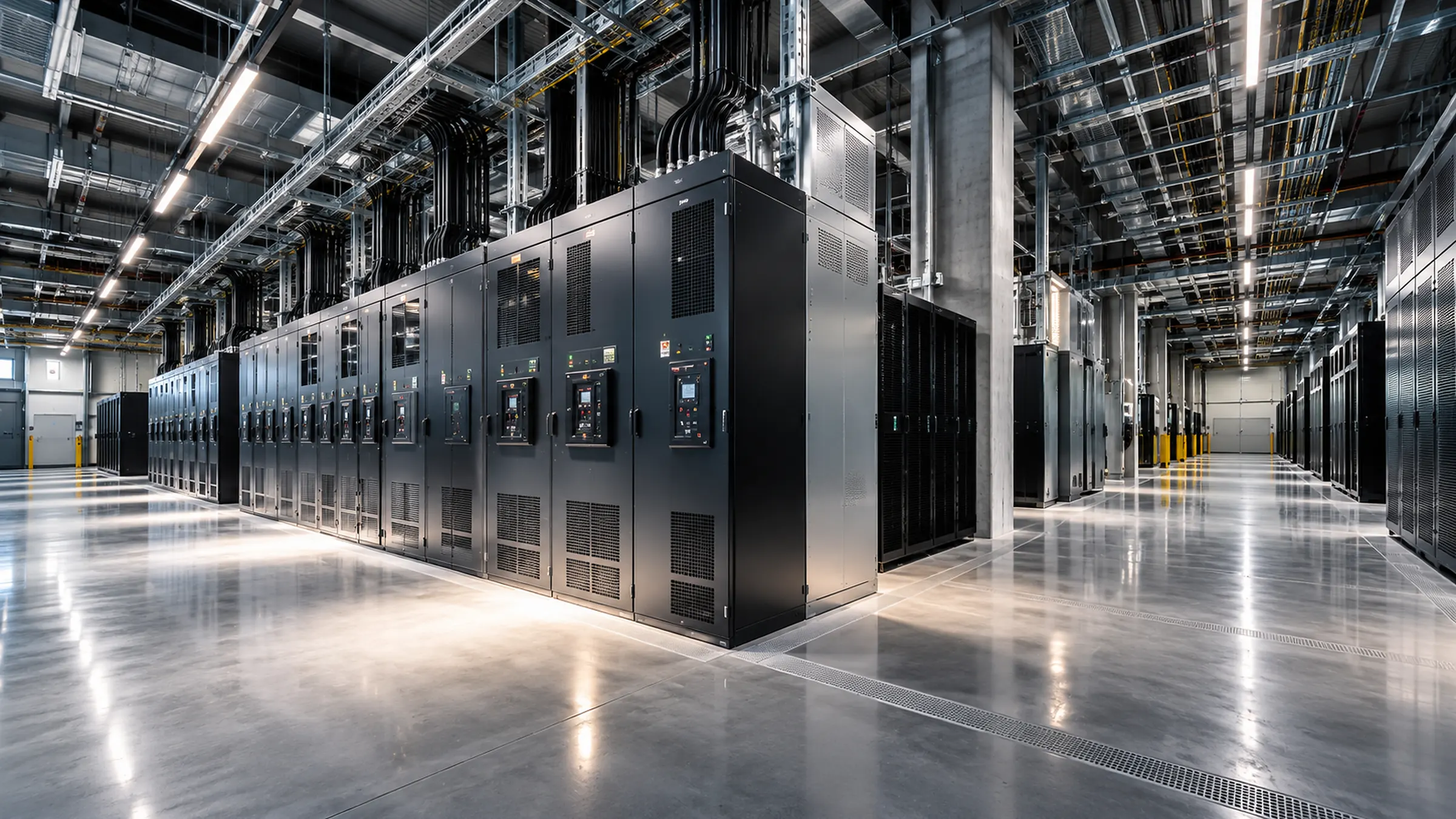 Critical Power: salão de infraestrutura elétrica crítica em data center